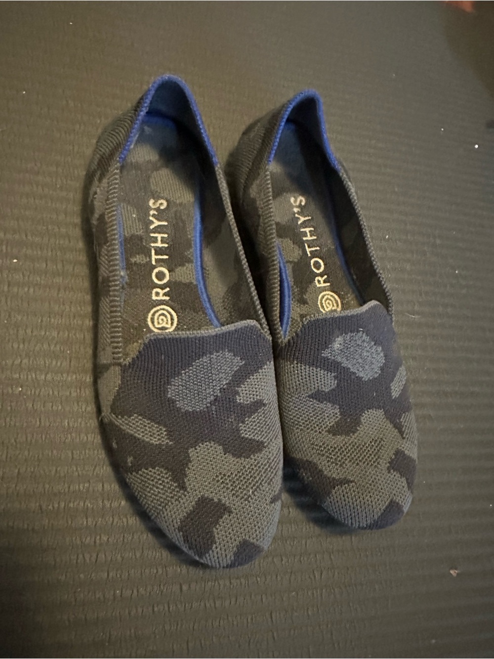 Rothy's womens Camouflage Knit Slip-On in Black and Gray
